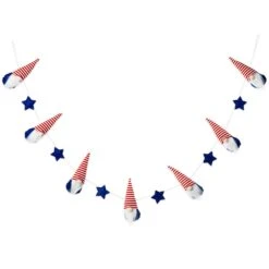 Glitzhome Patriotic Garland Polyester 1 Pc