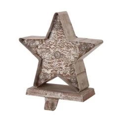 Glitzhome Marquee LED Multicolored Star Stocking Holder 7.48 In.