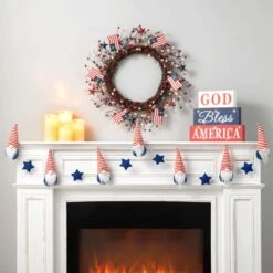 Glitzhome Patriotic Garland Polyester 1 Pc 8 Glitzhome Patriotic Garland Polyester 1 Pc -Glitzhome 0622aece 5e55 455f 9179 0c318fe2b611