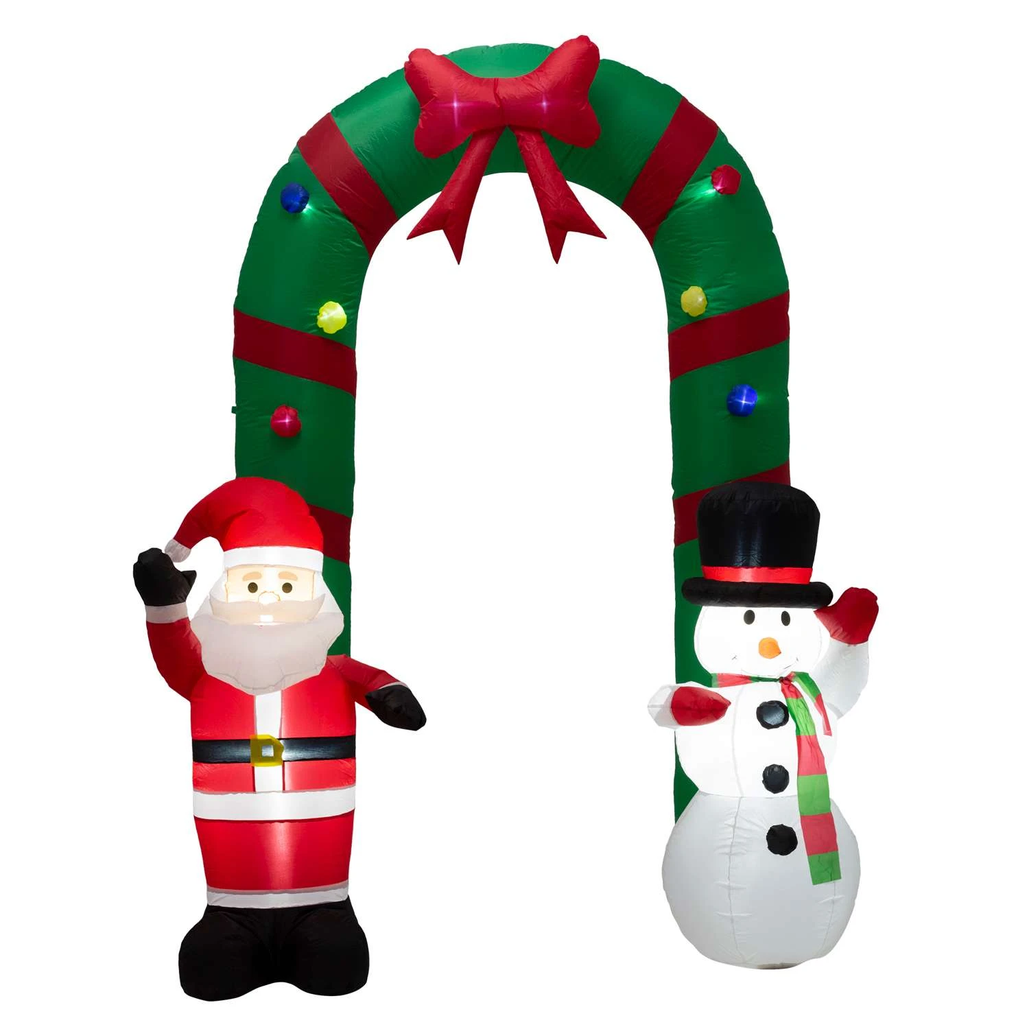 Glitzhome Santa Snowman Gate Arch 96.06 In. Inflatable 1 Glitzhome Santa Snowman Gate Arch 96.06 In. Inflatable