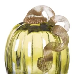 Glitzhome 5.51 In. Glass Green Pumpkin Tabletop Decor -Glitzhome 105a8251 b209 46ea b10f 4d3d8987a8d4