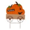 Glitzhome 26.38 In. Pumpkin Cart Fall Decor