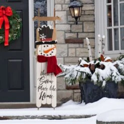 Glitzhome Multicolored Sleigh Christmas Snowman Porch Sign 42.13 In. 7 Glitzhome Multicolored Sleigh Christmas Snowman Porch Sign 42.13 In. -Glitzhome 1c54cb4d 8aab 467e 9257 47eca229fd33