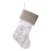 Glitzhome Gray/White Snowflake Christmas Stocking 0.39 In.