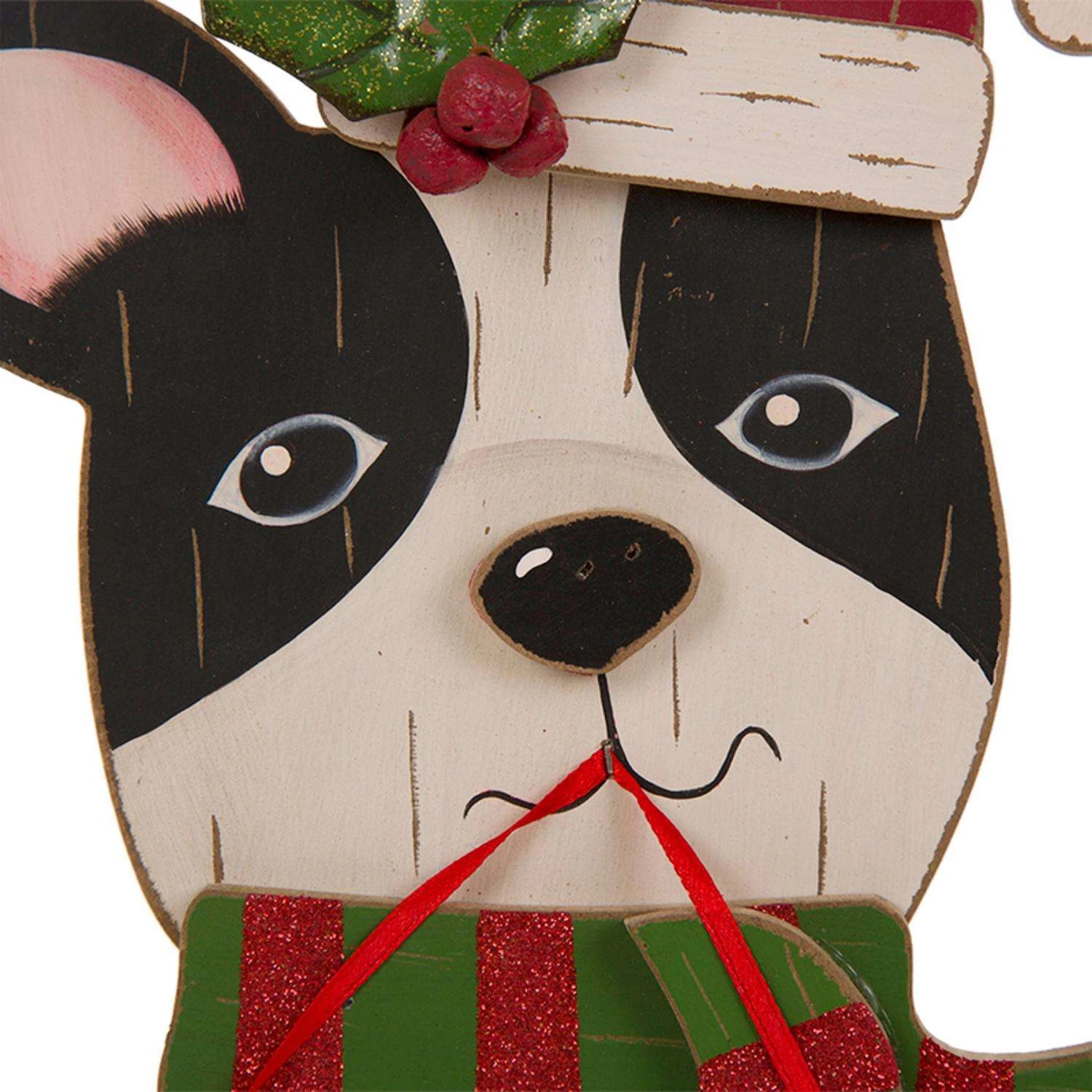 Glitzhome Black Christmas Dog Figurine 16 In. 1 Glitzhome Black Christmas Dog Figurine 16 In.