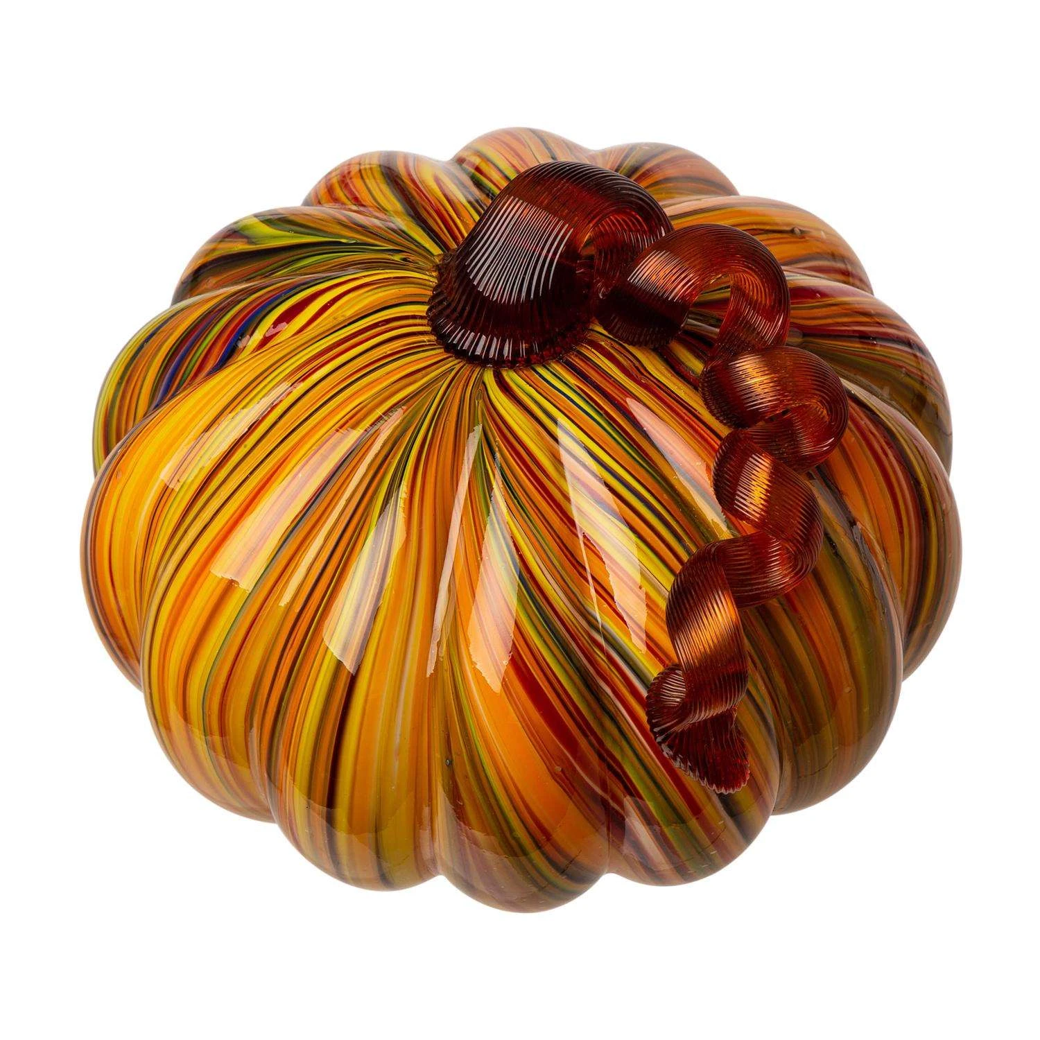 Glitzhome Striped Pumpkin Harvest Decor 4 Glitzhome Striped Pumpkin Harvest Decor - Image 4