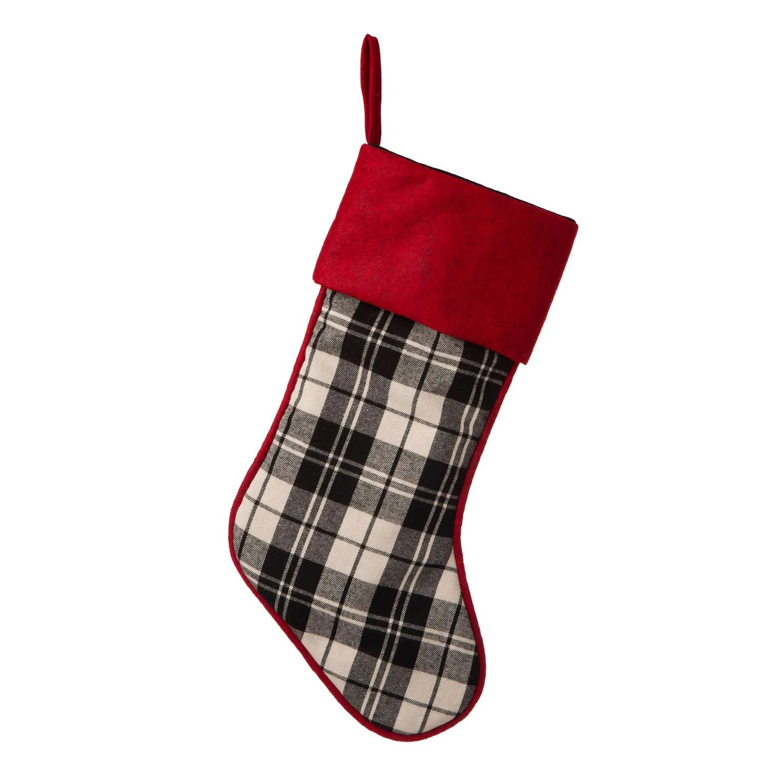 Glitzhome Multicolored Plaid Christmas Stocking 0.5 In. 1 Glitzhome Multicolored Plaid Christmas Stocking 0.5 In.