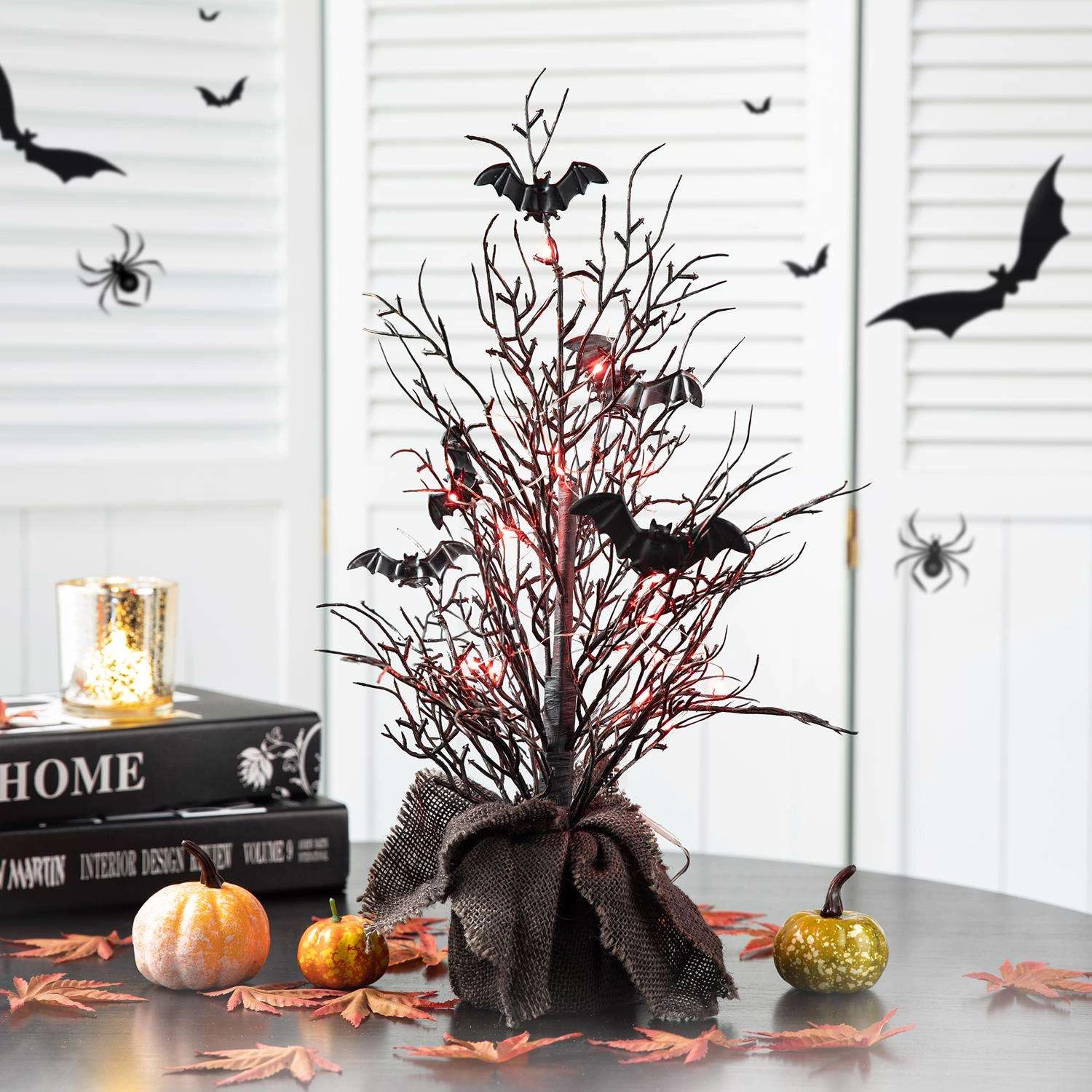 Glitzhome Tree With Bats Halloween Decor 1 Pc 2 Glitzhome Tree With Bats Halloween Decor 1 Pc - Image 2