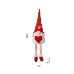 Glitzhome Valentine's Gnome Shelf Sitter With Dangling Legs Polyester/Sand 1 Pc -Glitzhome 4c44fe5f c8af 4a78 aee5 d837024a2c4f