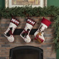 Glitzhome Multicolored Reindeer Christmas Stocking 1.18 In. 12 Glitzhome Multicolored Reindeer Christmas Stocking 1.18 In. -Glitzhome 51f8ac5b 957f 4873 a068 b644e0e5de79