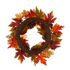 Glitzhome 5.25 In. Blooming Magnolia Wreath Fall Decor -Glitzhome 60a41a78 321e 443a 9fe5 ac26267573f7