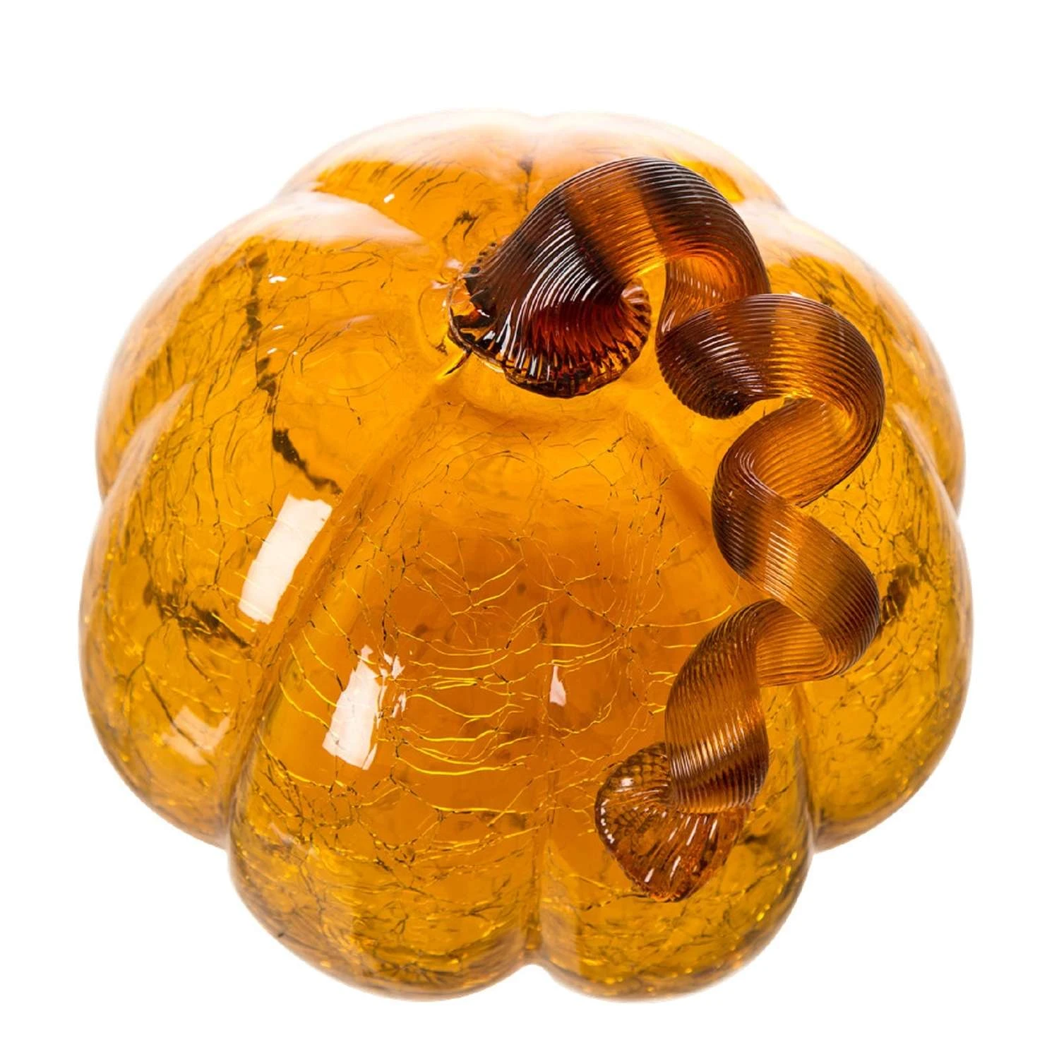 Glitzhome Crackle Glass Pumpkin Tabletop Decor 3 Glitzhome Crackle Glass Pumpkin Tabletop Decor - Image 3