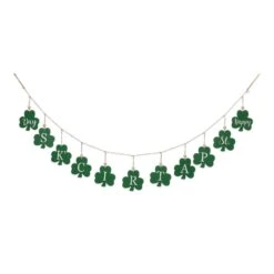 Glitzhome 12 Glitzhome St Patrick's Day Shamrocks Garland Metal 1 Pc