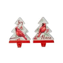Glitzhome Multicolored Christmas Cardinal Stocking Holder 7.09 In.