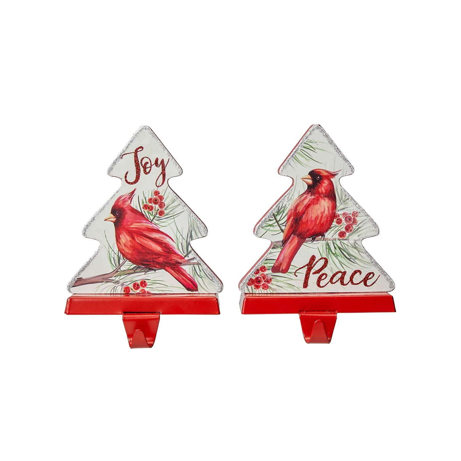 Glitzhome Multicolored Christmas Cardinal Stocking Holder 7.09 In. 1 Glitzhome Multicolored Christmas Cardinal Stocking Holder 7.09 In.