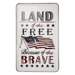 Glitzhome Flag And Semtiments Wall Sign Metal 1 Pk