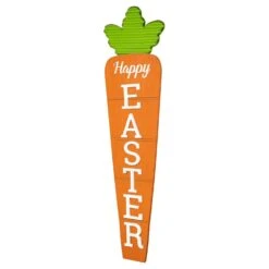 Glitzhome Carrot Happy Easter Porch Decor MDF/Iron 1 Pc