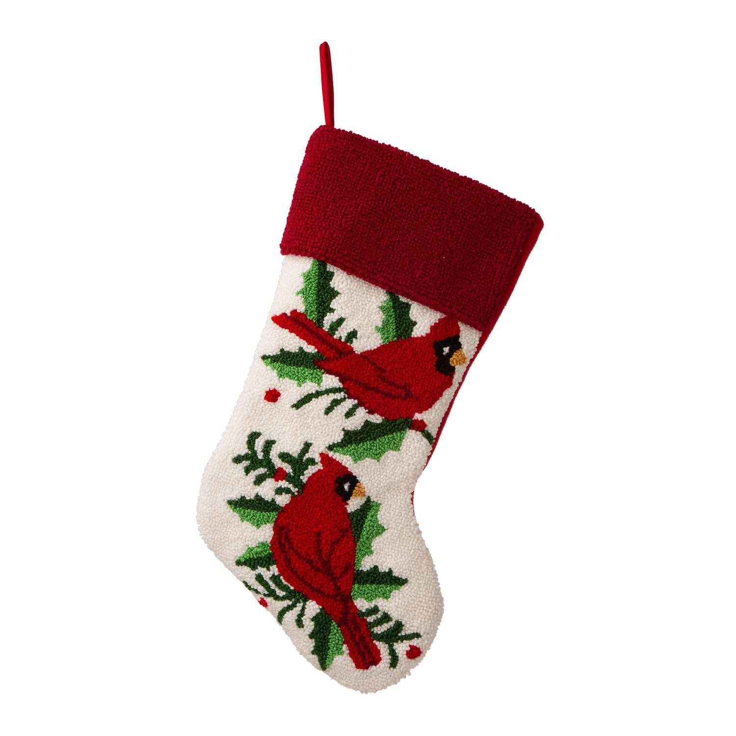Glitzhome Multicolored Cardinal Christmas Stocking 0.79 In. 1 Glitzhome Multicolored Cardinal Christmas Stocking 0.79 In.