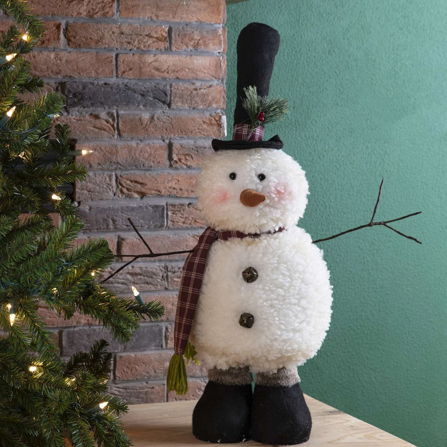 Glitzhome Multicolored Telescoped Snowman Figurine 23 In. 4 Glitzhome Multicolored Telescoped Snowman Figurine 23 In. - Image 4