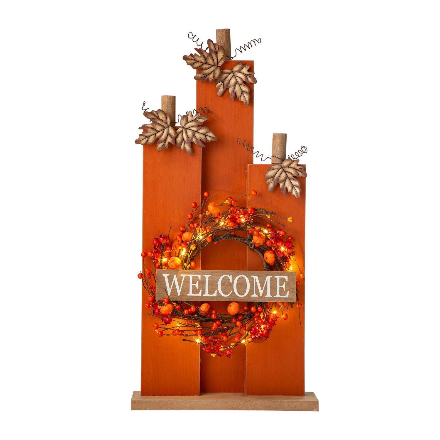 Glitzhome Warm White 30 In. LED Prelit Fall Decor 1 Glitzhome Warm White 30 In. LED Prelit Fall Decor