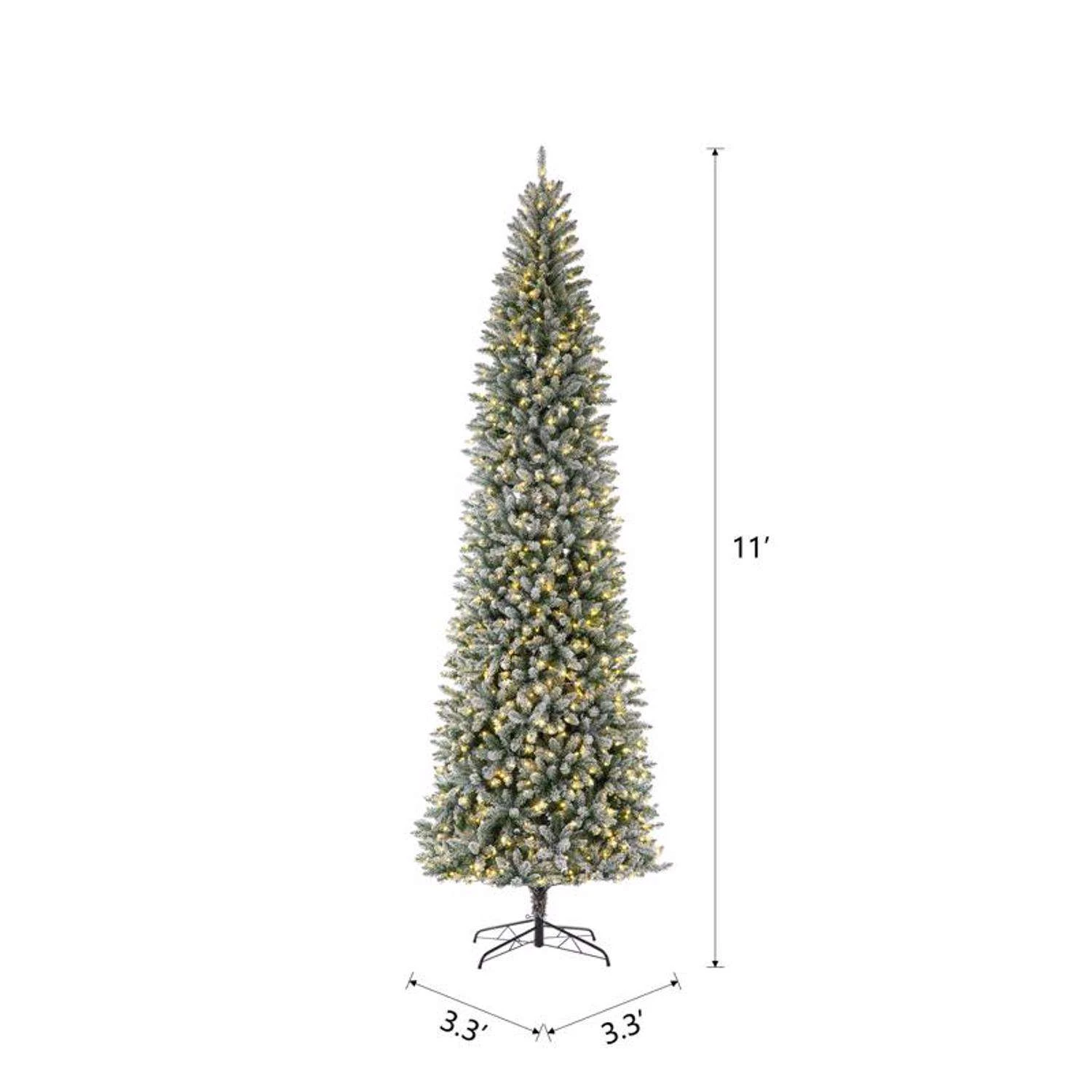 Glitzhome 11 Ft. Pencil LED 950 Ct Fir Artificial Christmas Tree 8 Glitzhome 11 Ft. Pencil LED 950 Ct Fir Artificial Christmas Tree - Image 8