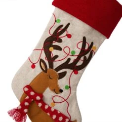 Glitzhome Multicolored Reindeer Christmas Stocking 1.18 In. 9 Glitzhome Multicolored Reindeer Christmas Stocking 1.18 In. -Glitzhome 9d08d286 fd38 472c bd0d 01702478faa7