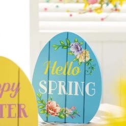 Glitzhome Easter Egg Table Decor MDF 3 Pc -Glitzhome 9e20f491 4e8d 4446 a5e6 23ef034c746f