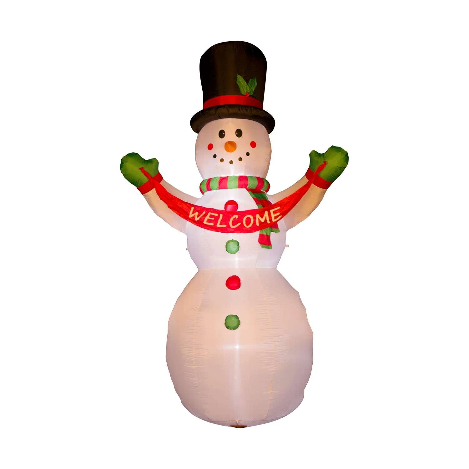 Glitzhome Snowman "Welcome" Banner 141.73 In. Inflatable 1 Glitzhome Snowman "Welcome" Banner 141.73 In. Inflatable
