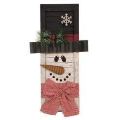 Glitzhome Multicolored Snowman Indoor Christmas Decor 21.85 In.