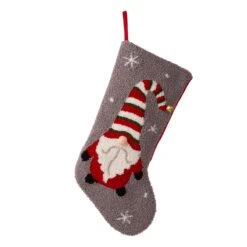 Glitzhome Multicolored Gnome Christmas Stocking 0.79 In.