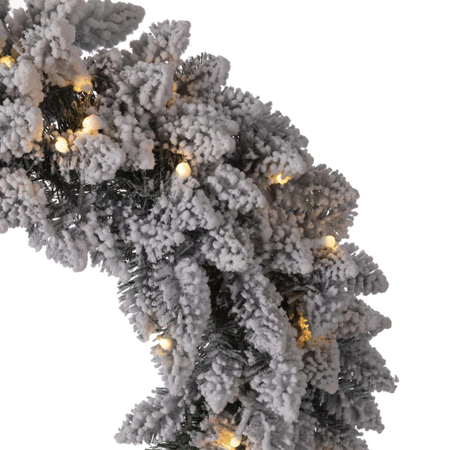 Glitzhome 24 In. D Incandescent Prelit Warm White Snow Flocked Wreath 2 Glitzhome 24 In. D Incandescent Prelit Warm White Snow Flocked Wreath - Image 2