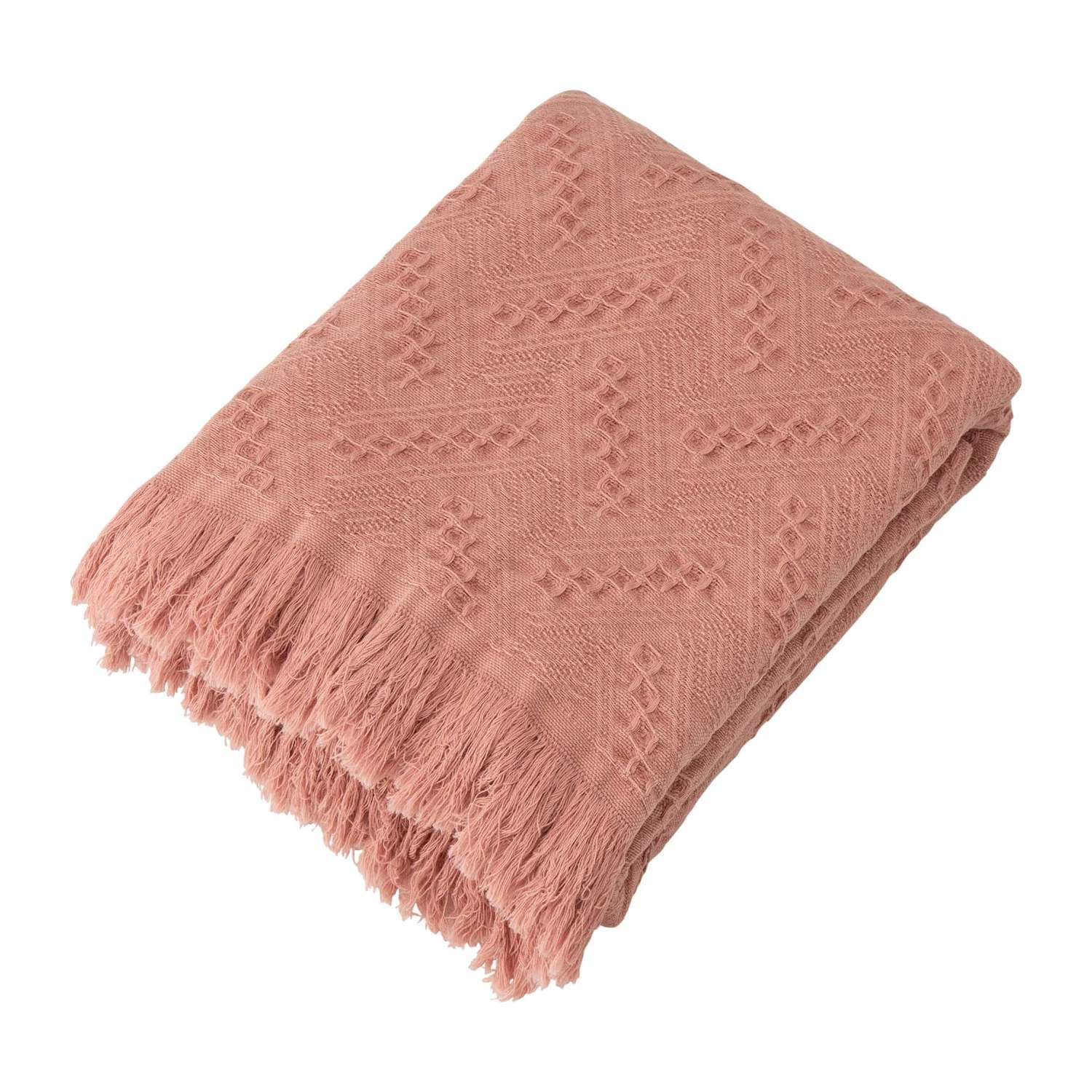 Glitzhome Coral Pink Grid Throw Blanket 0.1 In. 1 Glitzhome Coral Pink Grid Throw Blanket 0.1 In.