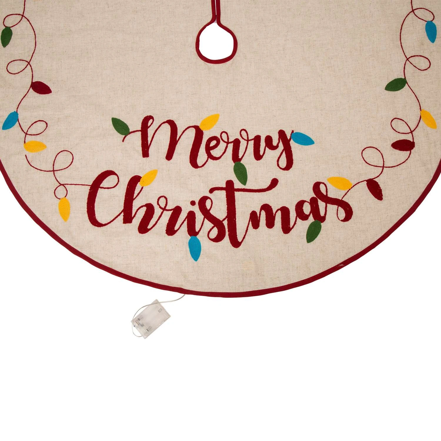 Glitzhome Multicolored Merry Christmas Tree Skirt 0.2 In. 3 Glitzhome Multicolored Merry Christmas Tree Skirt 0.2 In. - Image 3