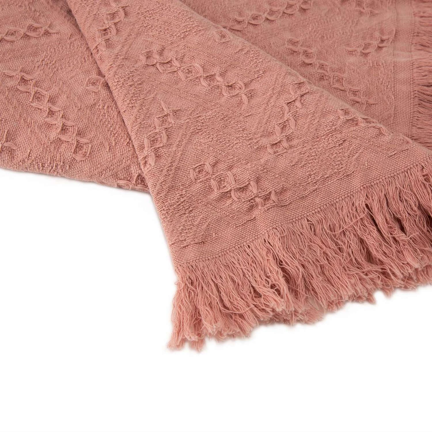 Glitzhome Coral Pink Grid Throw Blanket 0.1 In. 2 Glitzhome Coral Pink Grid Throw Blanket 0.1 In. - Image 2