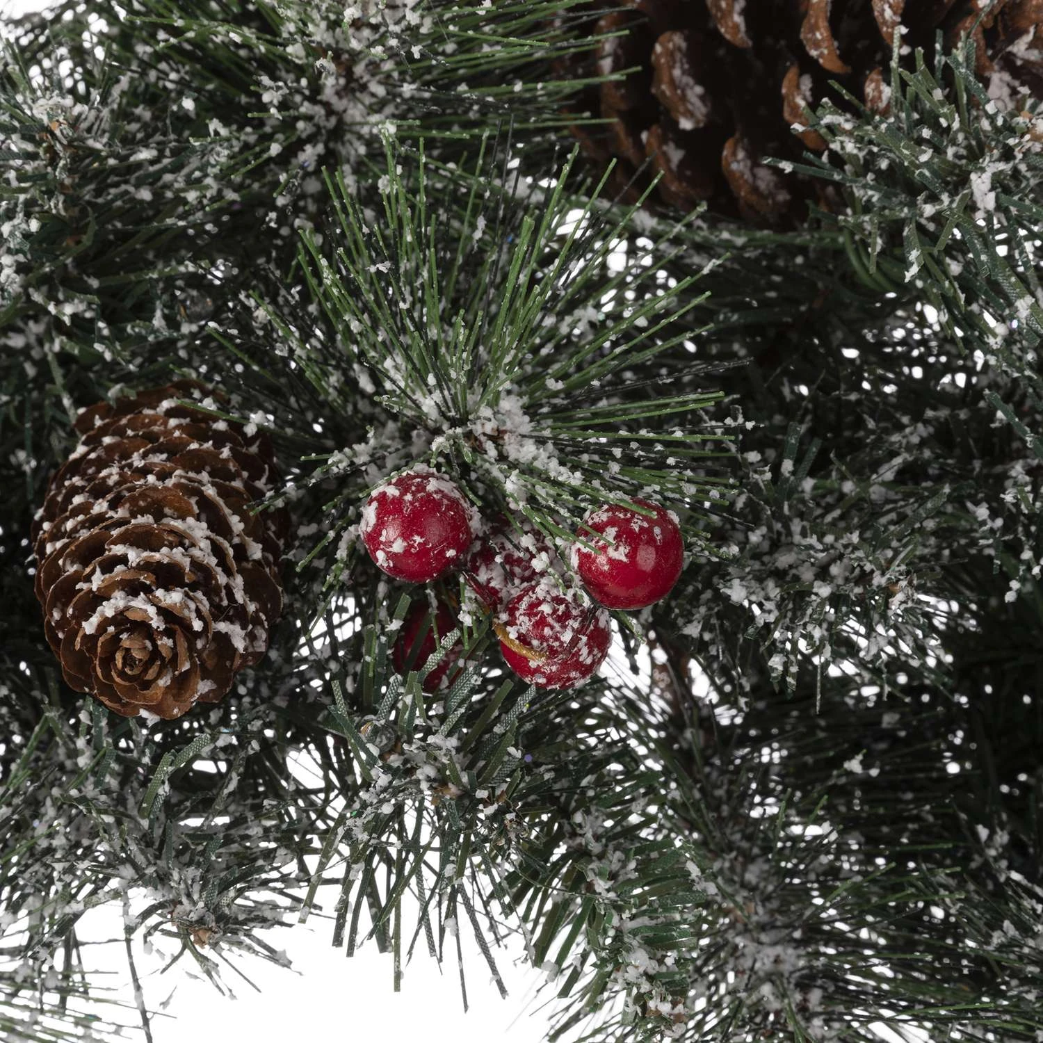 Glitzhome 24 In. D Incandescent Prelit Warm White Glittered Pine Cone Wreath 3 Glitzhome 24 In. D Incandescent Prelit Warm White Glittered Pine Cone Wreath - Image 3