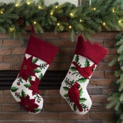 Glitzhome Multicolored Cardinal Christmas Stocking 0.79 In. 5 Glitzhome Multicolored Cardinal Christmas Stocking 0.79 In. -Glitzhome c5f8acce c1b3 4cb4 b8e3 869a8b94e6cb
