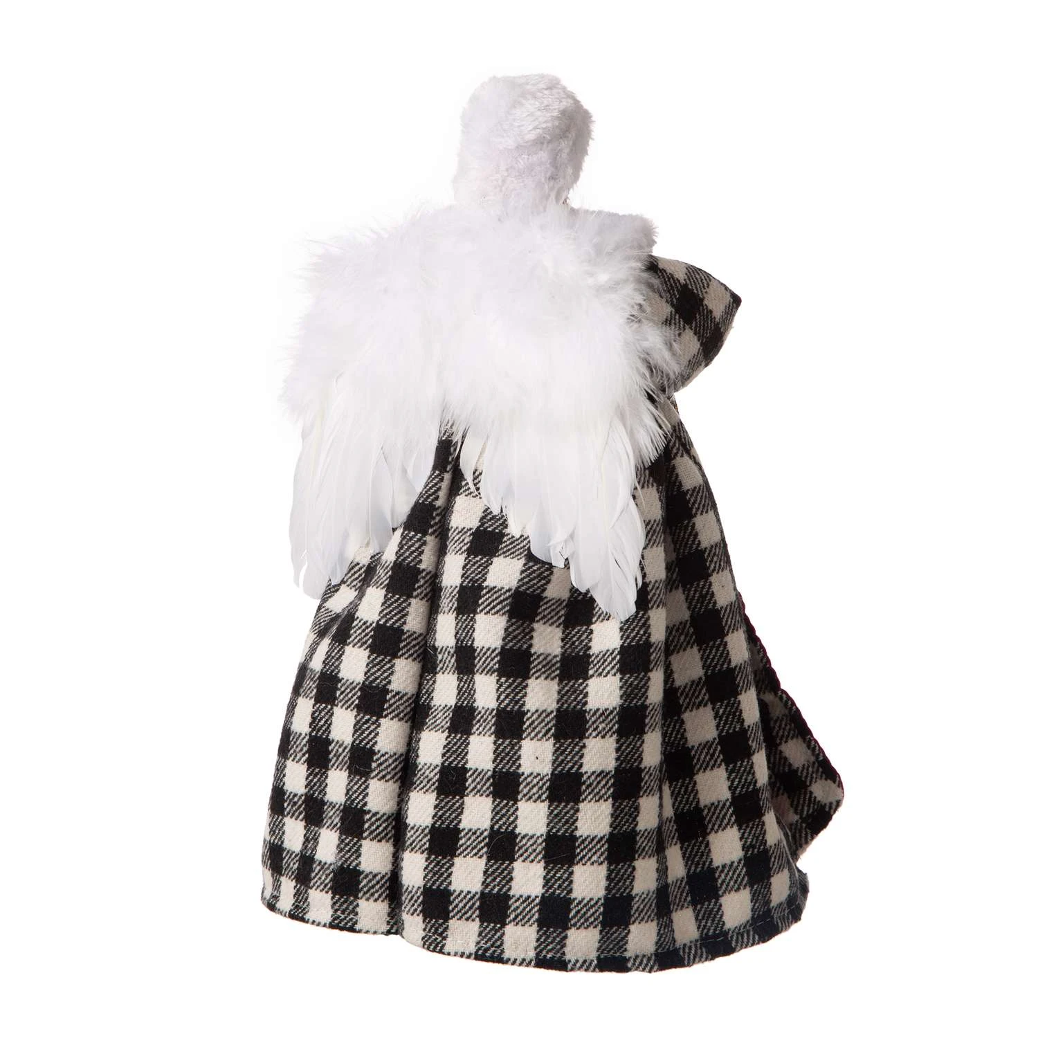 Glitzhome Multicolored Plaid Angel Tree Topper 18.11 In. 2 Glitzhome Multicolored Plaid Angel Tree Topper 18.11 In. - Image 2
