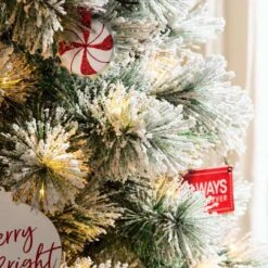 Glitzhome 9 Ft. Pencil LED 500 Ct Pine Artificial Christmas Tree -Glitzhome cc35fbd7 d331 459e bbdc c5a6ba683cea