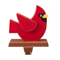 Glitzhome Multicolored Cardinal Stocking Holder 6.3 In.