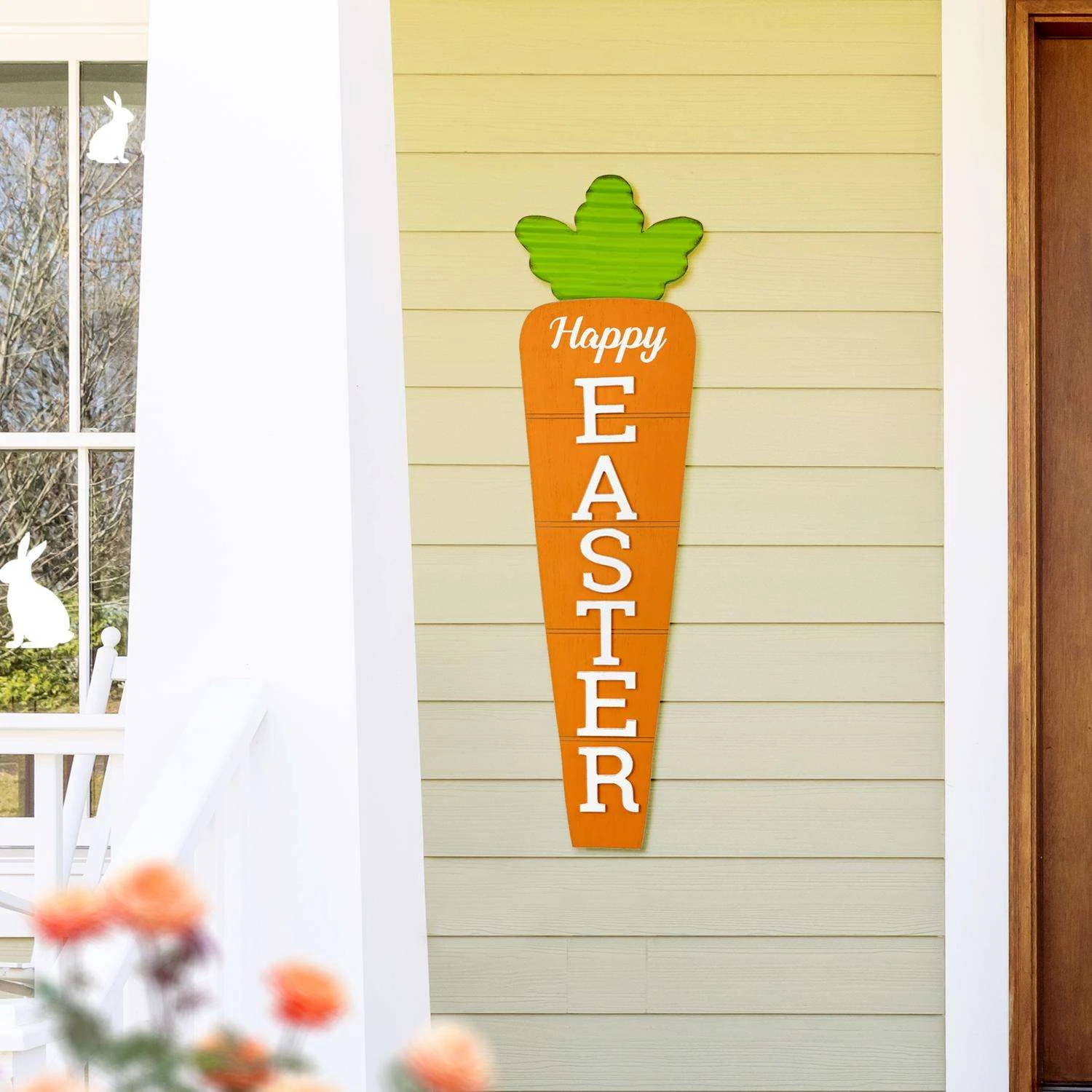 Glitzhome Carrot Happy Easter Porch Decor MDF/Iron 1 Pc 3 Glitzhome Carrot Happy Easter Porch Decor MDF/Iron 1 Pc - Image 3