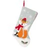 Glitzhome Multicolored Fox Christmas Stocking 8.27 In.