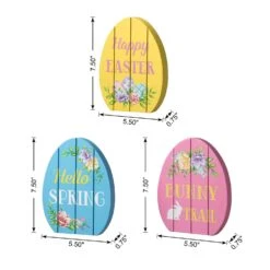 Glitzhome Easter Egg Table Decor MDF 3 Pc -Glitzhome d661493e 0814 43ef a6cb 9e6aee7f14bb