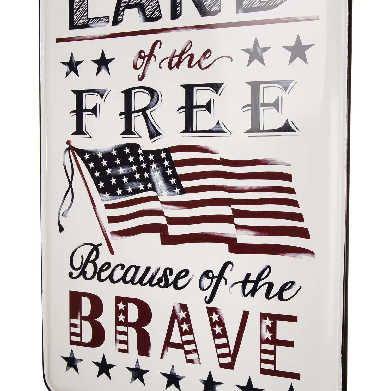 Glitzhome Flag And Semtiments Wall Sign Metal 1 Pk 3 Glitzhome Flag And Semtiments Wall Sign Metal 1 Pk - Image 3