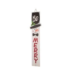 Glitzhome Multicolored Be Merry Porch Sign 42 In.