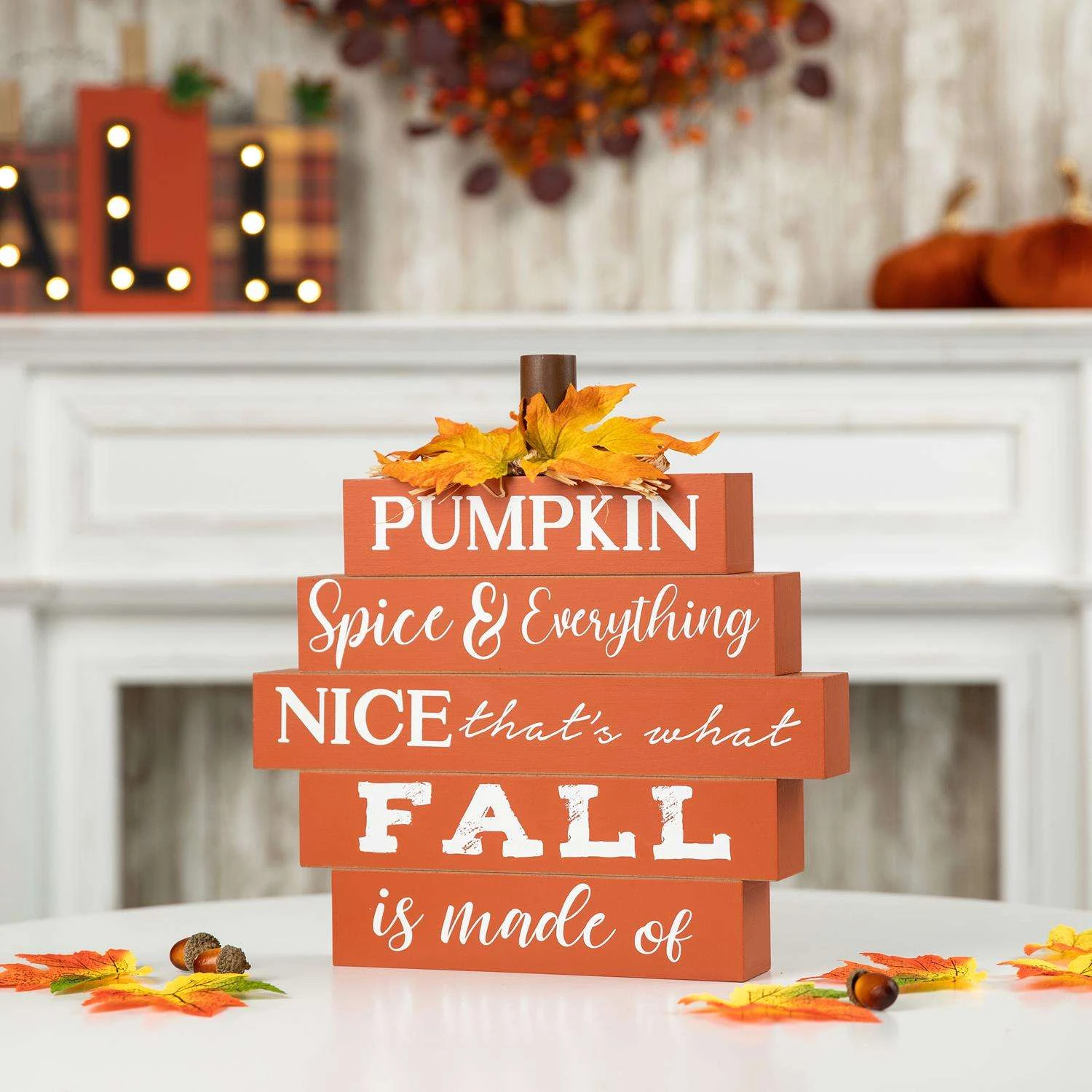 Glitzhome 12 In. Pumpkin Tabletop Decor 2 Glitzhome 12 In. Pumpkin Tabletop Decor - Image 2