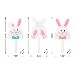 Glitzhome Easter Bunny Pick Yard Stake MDF/Solid Wood 3 Pc -Glitzhome e387e84d c4e6 49a4 abc4 997570ef3db0