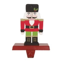 Glitzhome Multicolored Nutcracker Stocking Holder 7 In.
