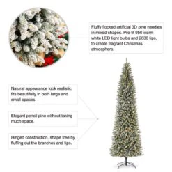 Glitzhome 11 Ft. Pencil LED 950 Ct Fir Artificial Christmas Tree 13 Glitzhome 11 Ft. Pencil LED 950 Ct Fir Artificial Christmas Tree -Glitzhome f2d8ed6f 3c29 43b4 b639 4e17f61ffc2d