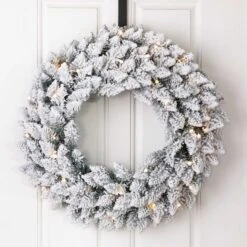 Glitzhome 24 In. D Incandescent Prelit Warm White Snow Flocked Wreath 6 Glitzhome 24 In. D Incandescent Prelit Warm White Snow Flocked Wreath -Glitzhome f3fcf876 d0e7 4640 a92a 6e6ca6744afb