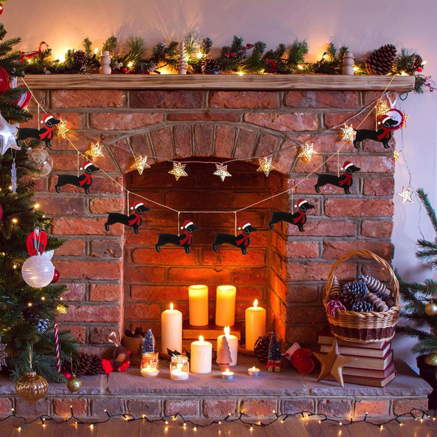 Glitzhome 6 Ft. L Dog Garland 3 Glitzhome 6 Ft. L Dog Garland - Image 3